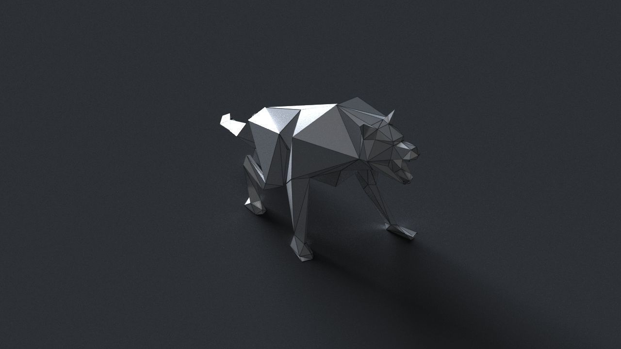 low-poly 3D printer model wolf Low-poly 3D model_2