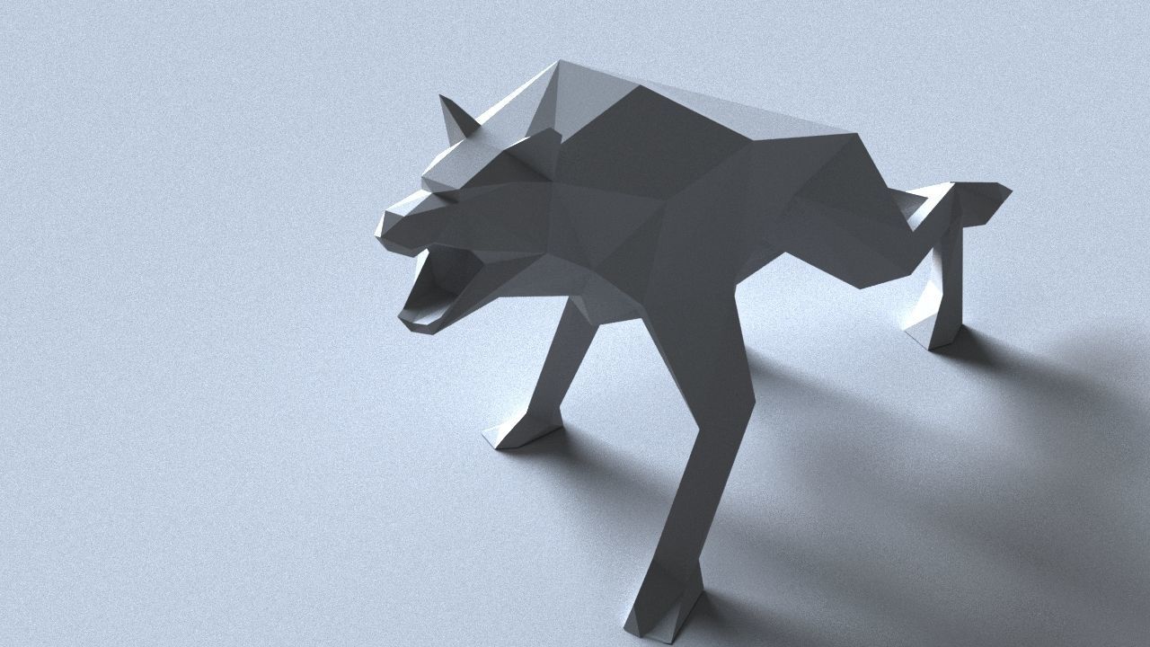 low-poly 3D printer model wolf Low-poly 3D model_5