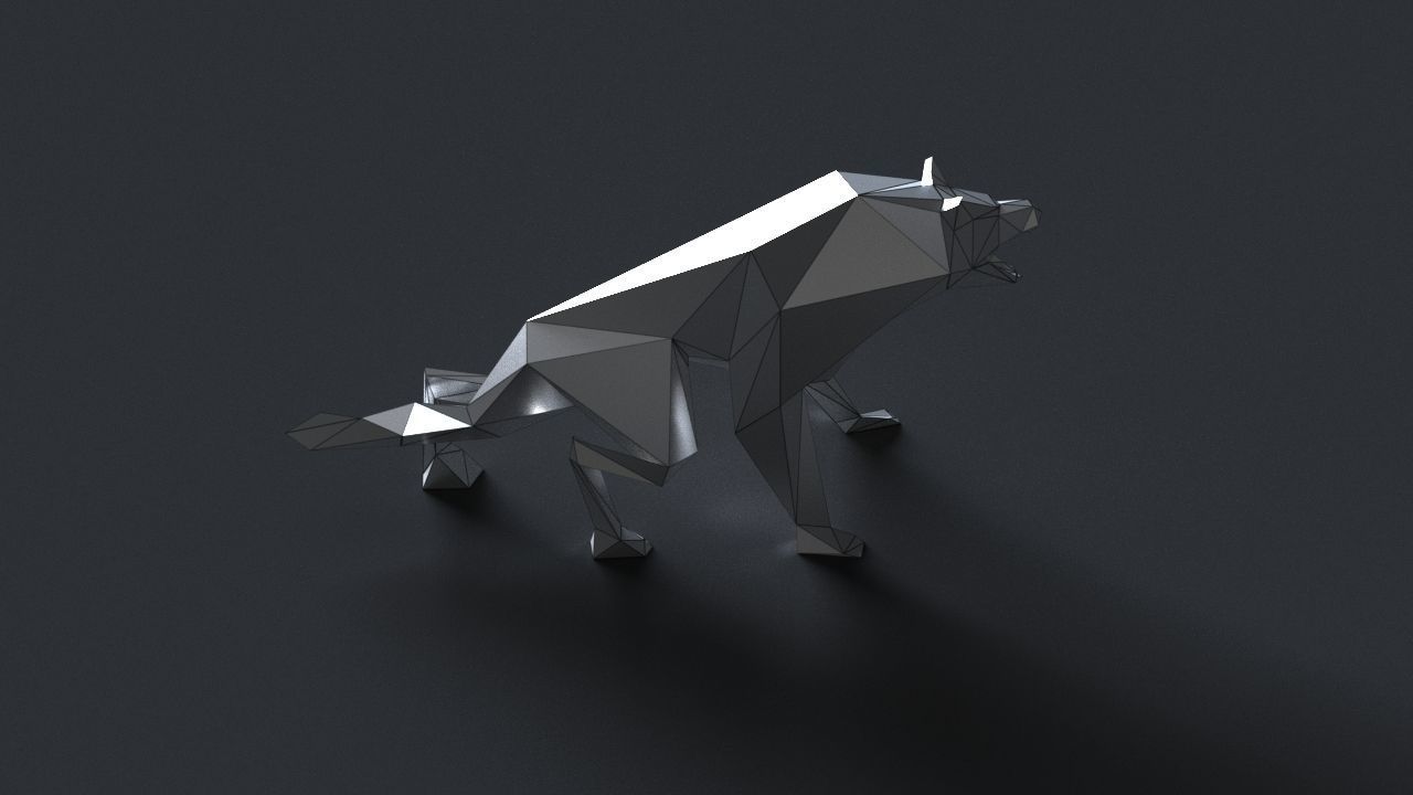 low-poly 3D printer model wolf Low-poly 3D model_3