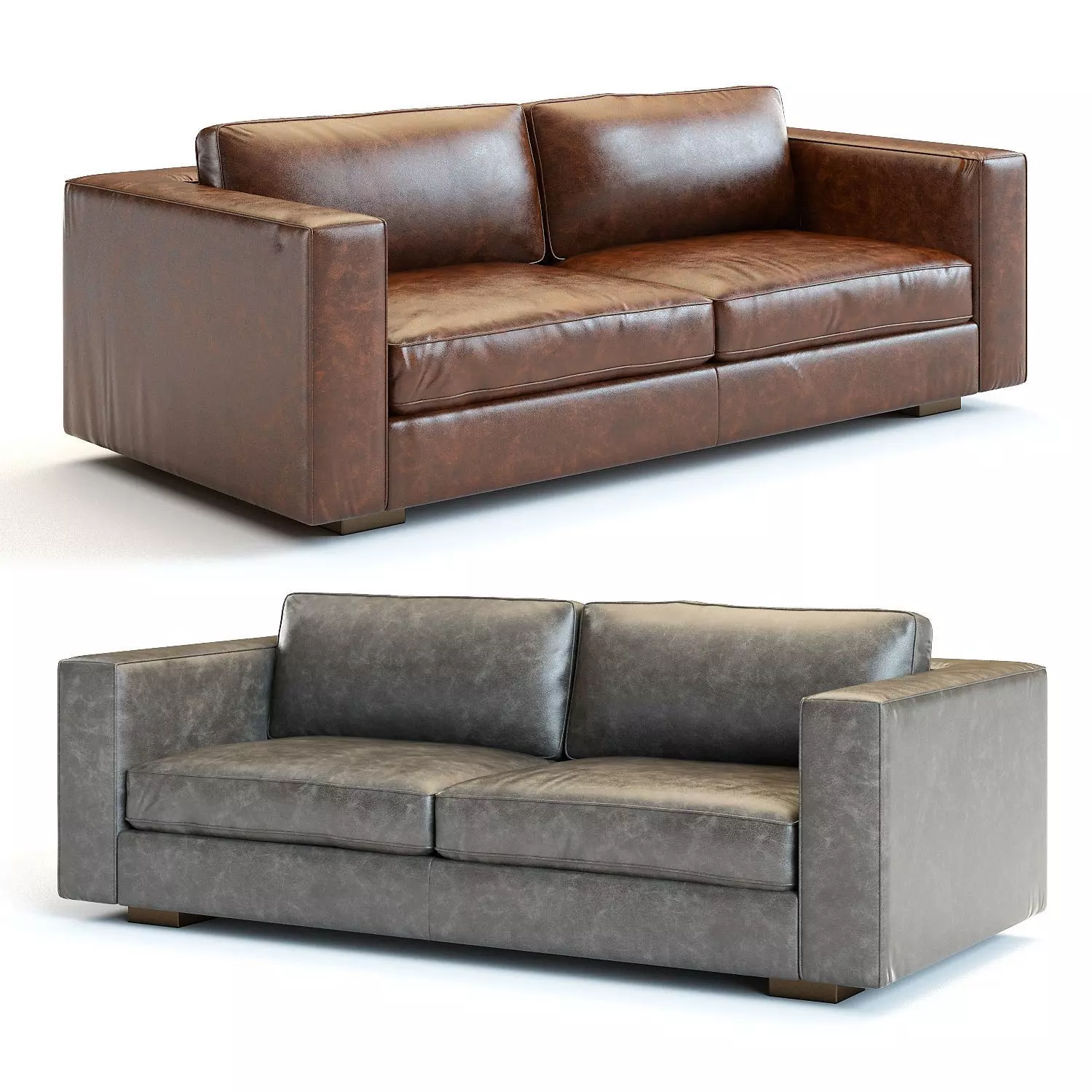 Restoration Hardware - Maddox Leather Sofa 3D model_0