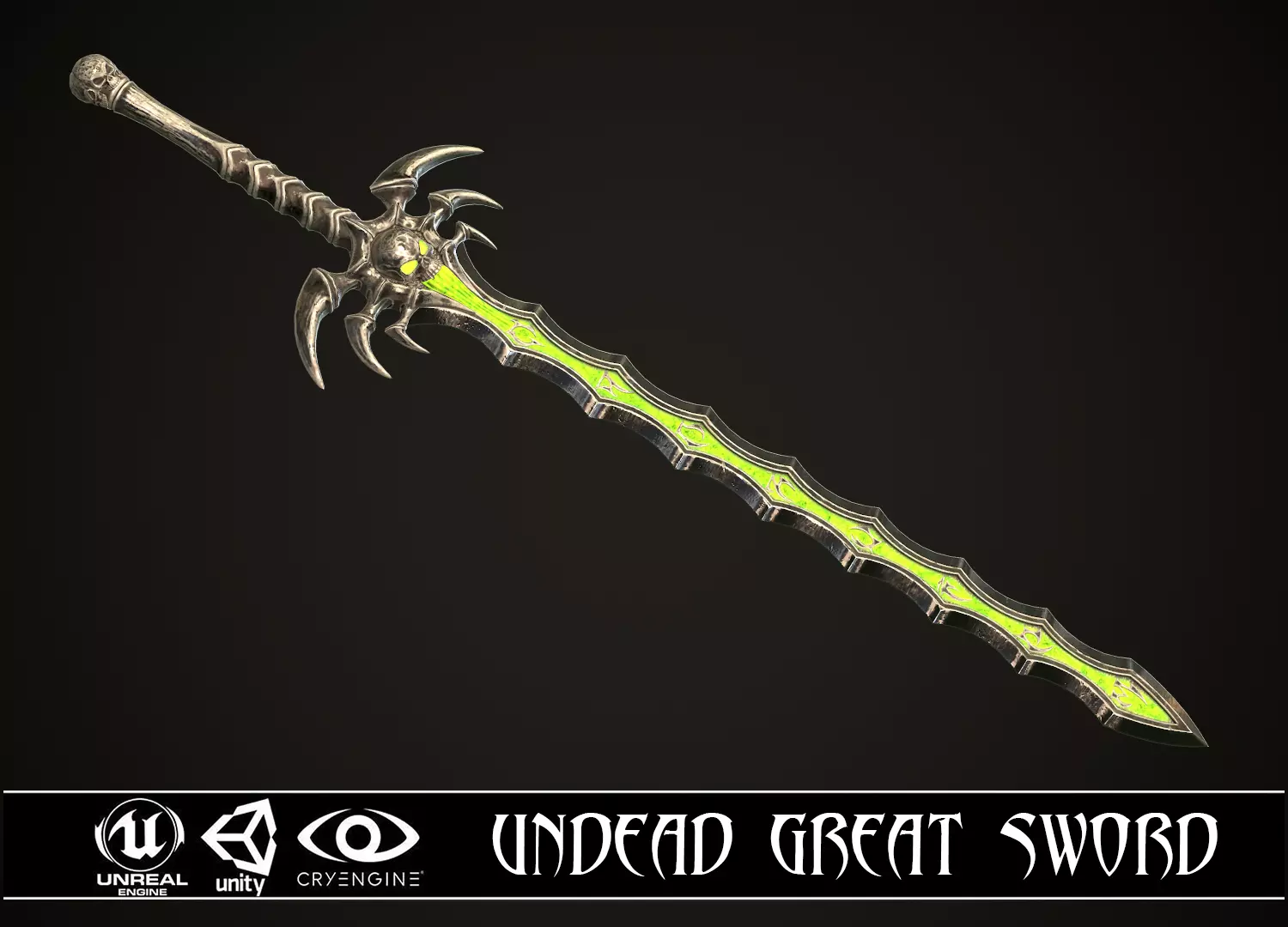Undead Great Sword Low-poly 3D model_0