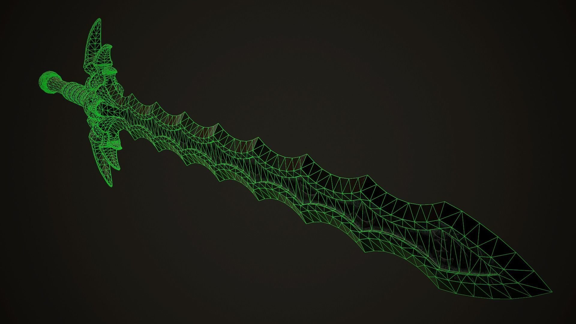 Undead Great Sword Low-poly 3D model_13