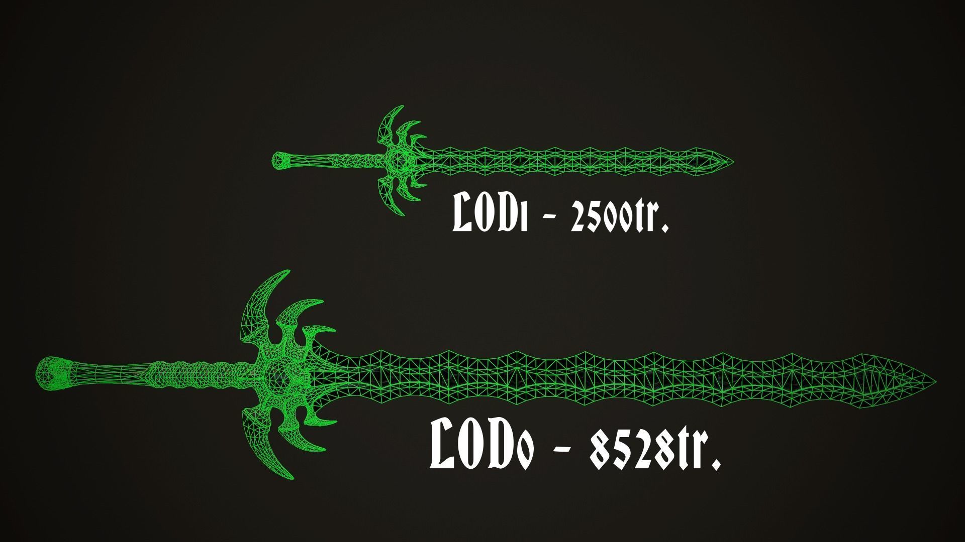 Undead Great Sword Low-poly 3D model_9