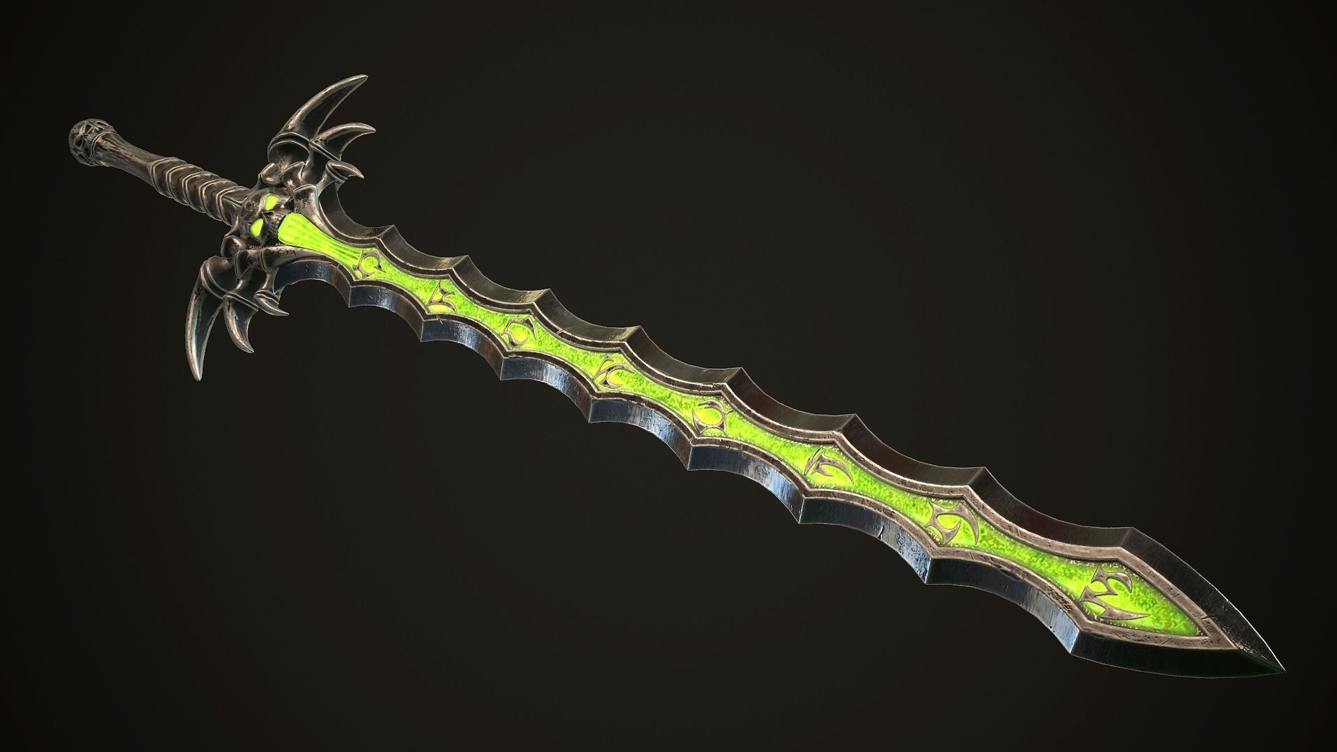 Undead Great Sword Low-poly 3D model_12