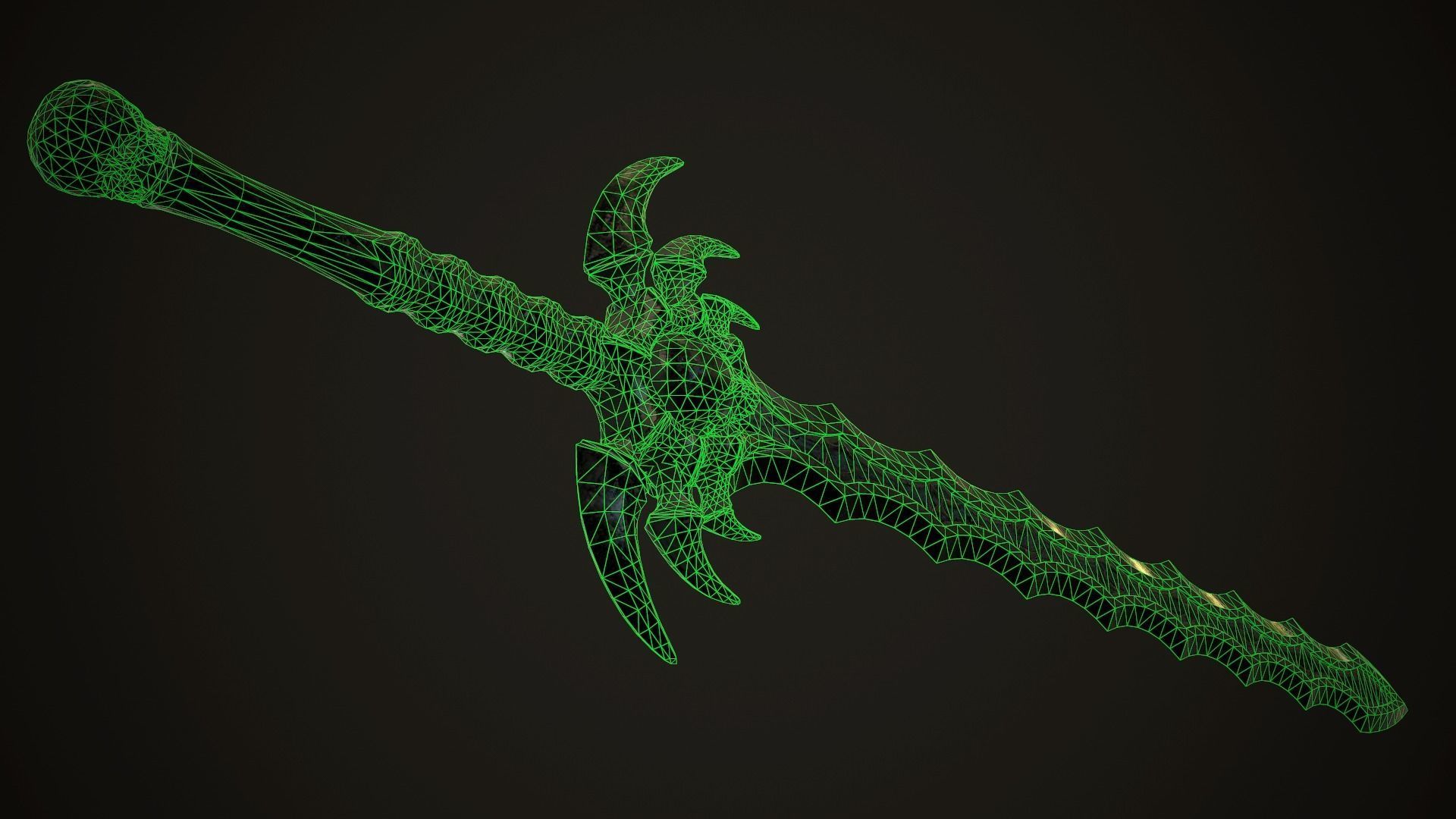 Undead Great Sword Low-poly 3D model_10