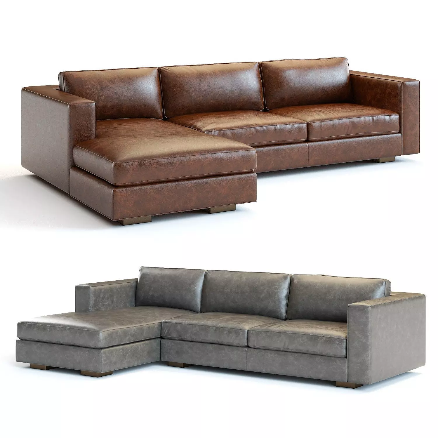 Restoration Hardware - Maddox Leather Sectional Sofa 3D model_0