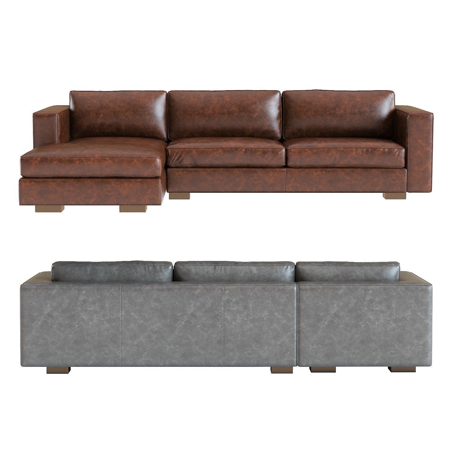 Restoration Hardware - Maddox Leather Sectional Sofa 3D model_5