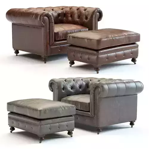 Restoration Hardware - Kensington Leather Armchair 3D model
