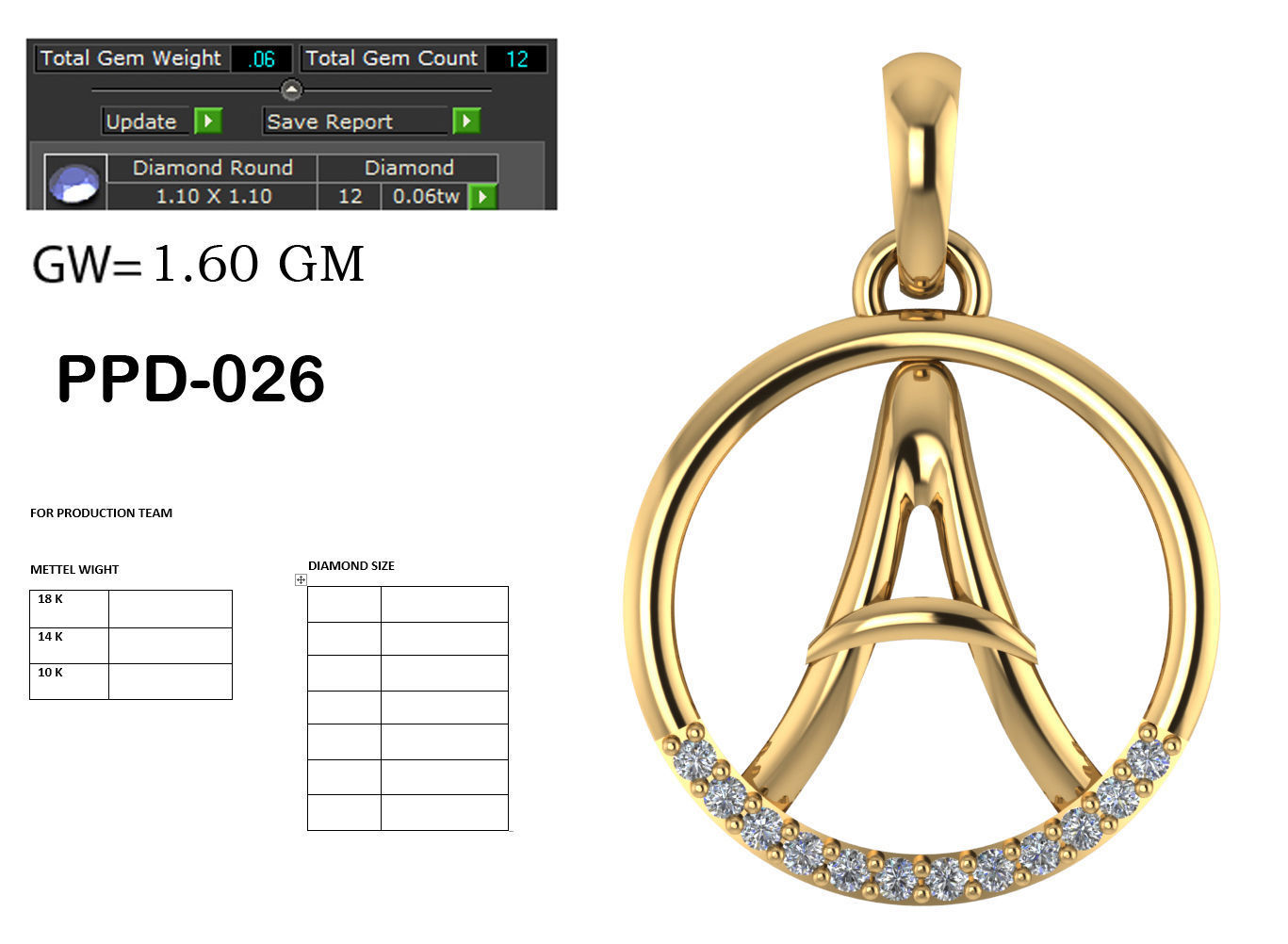 Women alphabet A pendant 3dm render detail 3D print model 3D print model_6