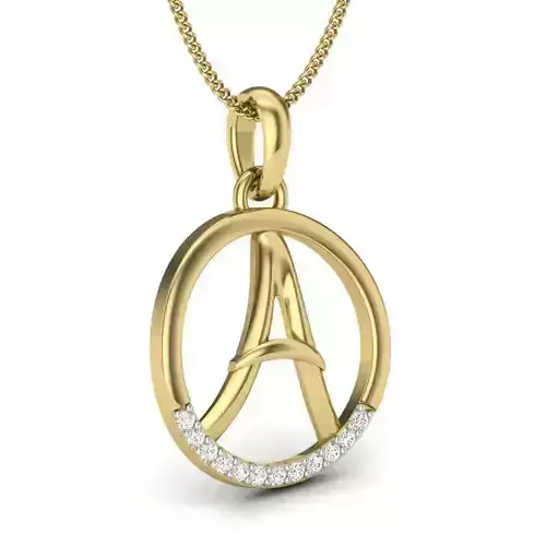 Women alphabet A pendant 3dm render detail 3D print model