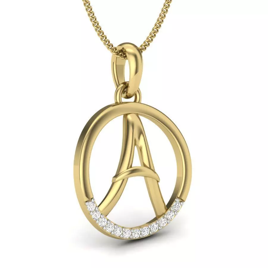 Women alphabet A pendant 3dm render detail 3D print model 3D print model_0