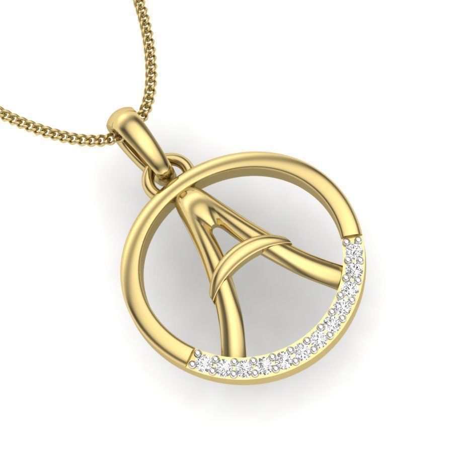 Women alphabet A pendant 3dm render detail 3D print model 3D print model_2