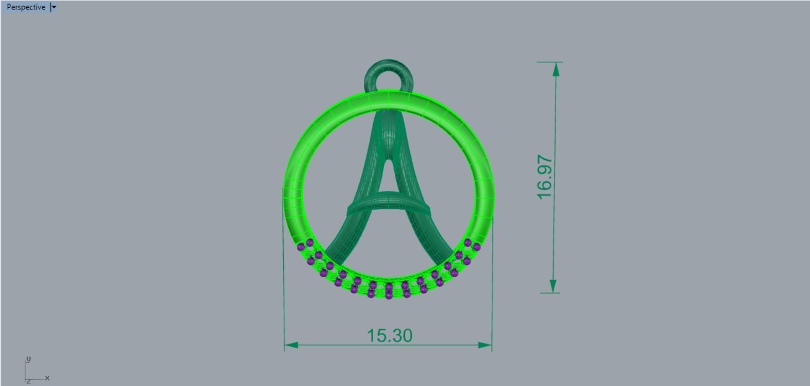 Women alphabet A pendant 3dm render detail 3D print model 3D print model_7