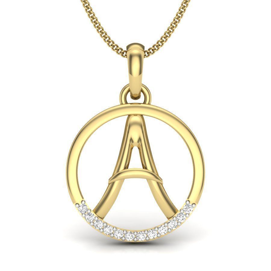 Women alphabet A pendant 3dm render detail 3D print model 3D print model_5