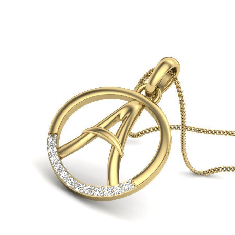 Women alphabet A pendant 3dm render detail 3D print model 3D print model_4