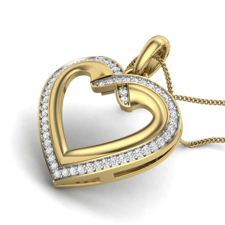 Women heart pendant 3dm render detail 3D print model 3D print model_4