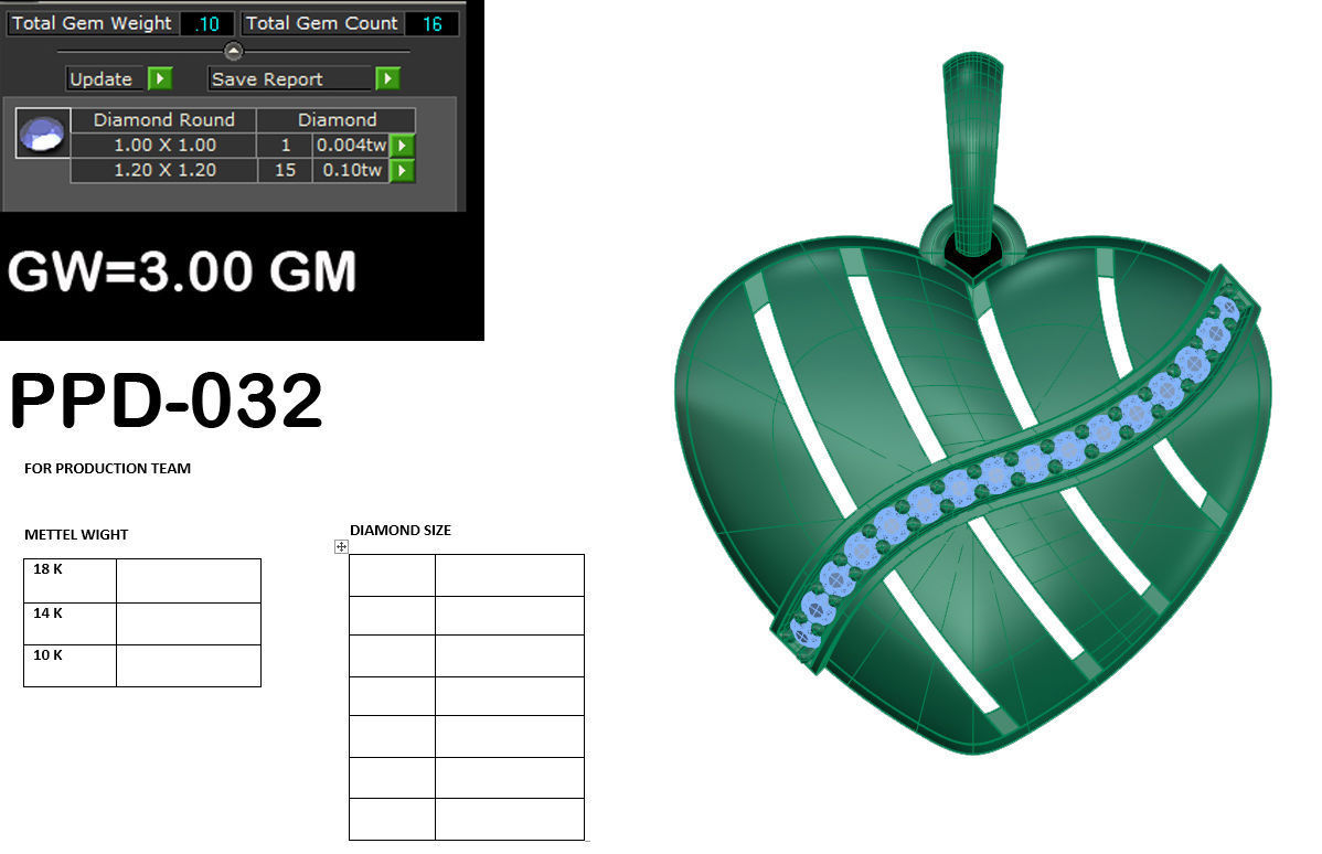 Women heart pendant 3dm render detail 3D print model 3D print model_6