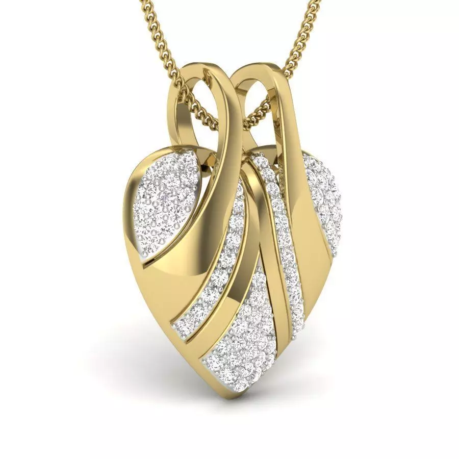 Women heart pendant 3dm stl render detail 3D print model 3D print model_0