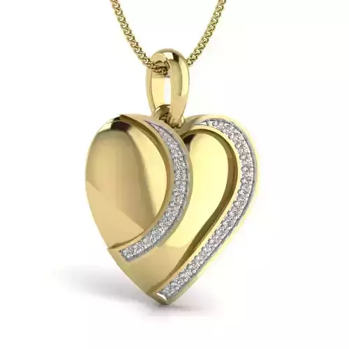 Women heart pendant 3dm render detail 3D print model