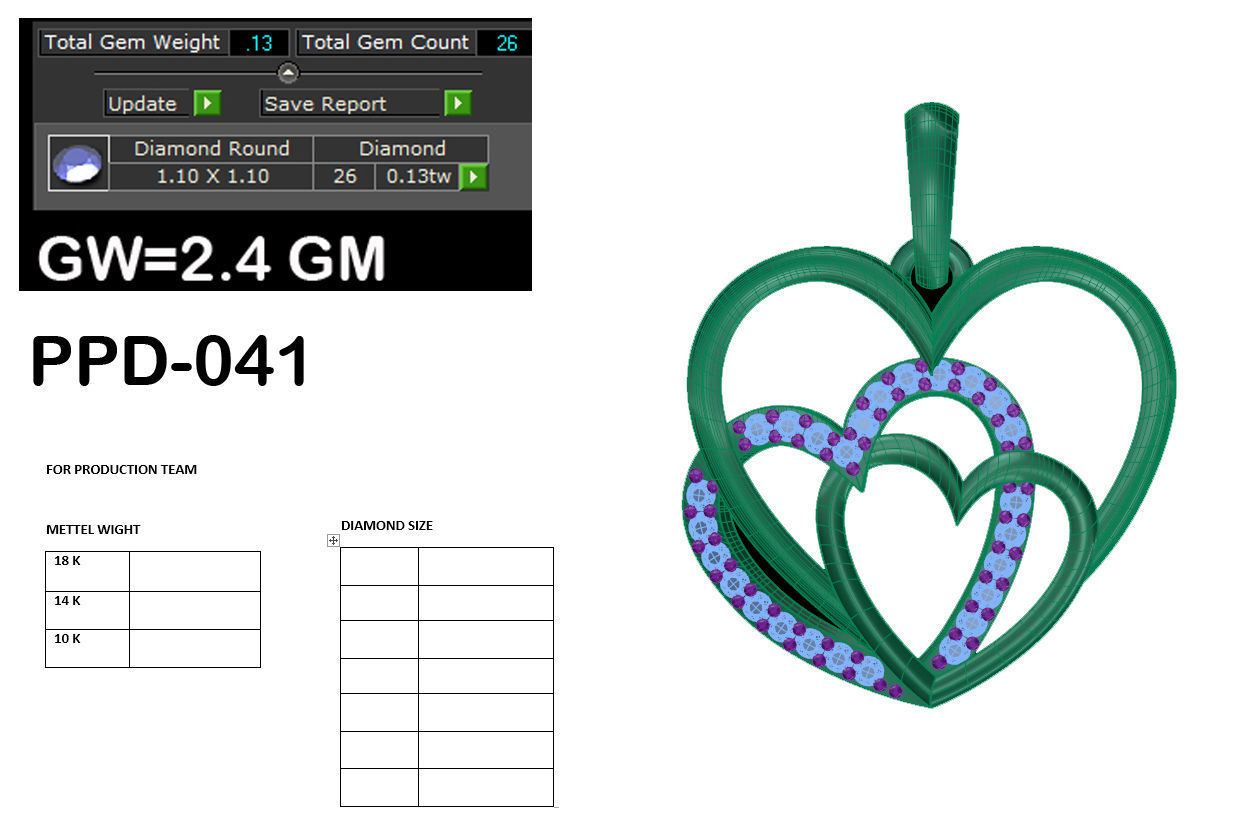 Women heart pendant 3dm render detail 3D print model 3D print model_6