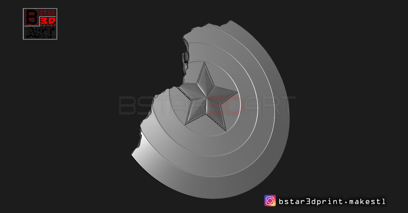 Captain America Shield Damaged - Infinity War - Endgame-Marvel  3D print model_8