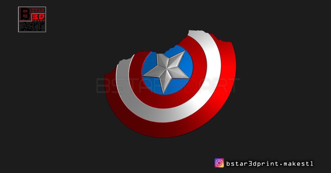Captain America Shield Damaged - Infinity War - Endgame-Marvel  3D print model_1