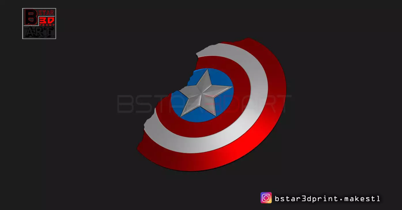 Captain America Shield Damaged - Infinity War - Endgame-Marvel  3D print model_0