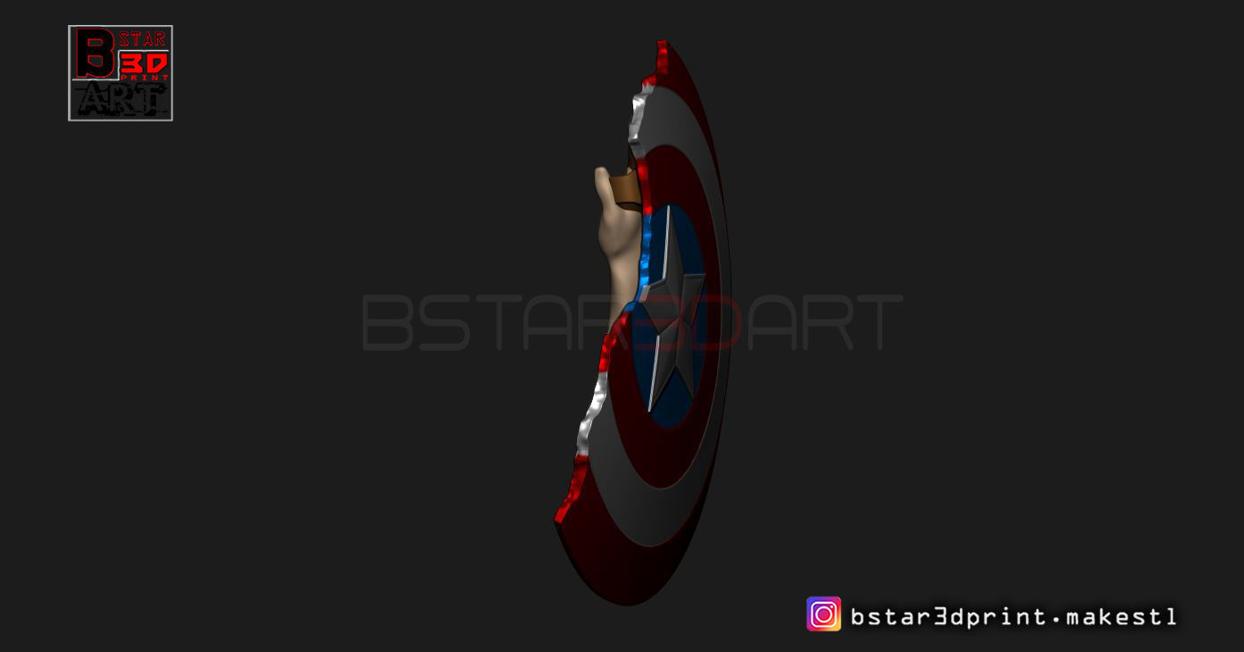 Captain America Shield Damaged - Infinity War - Endgame-Marvel  3D print model_3