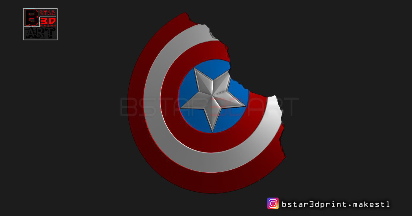 Captain America Shield Damaged - Infinity War - Endgame-Marvel  3D print model_6