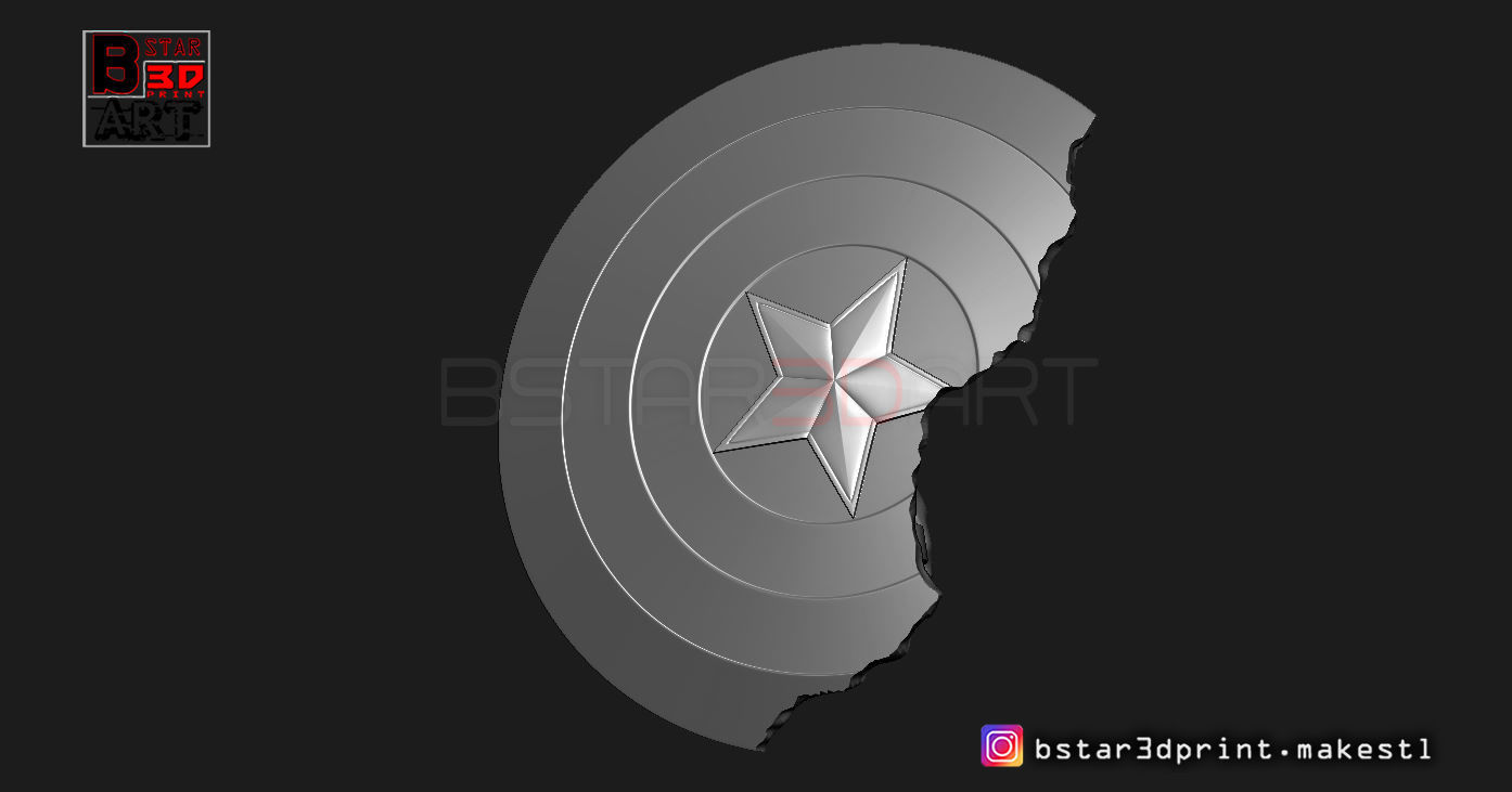 Captain America Shield Damaged - Infinity War - Endgame-Marvel  3D print model_11