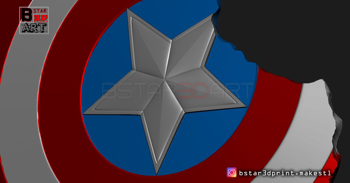 Captain America Shield Damaged - Infinity War - Endgame-Marvel  3D print model_7