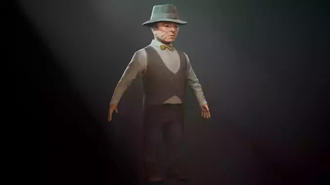 Small man mr  Anderson - Dwarf Low-poly 3D model