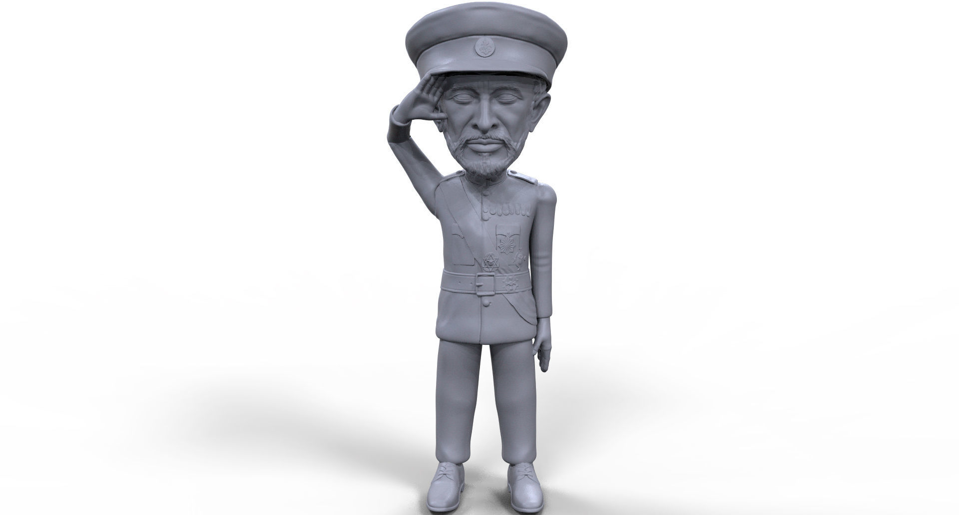 Haile Selassie stylized high quality 3D printable miniature 3D print model_2
