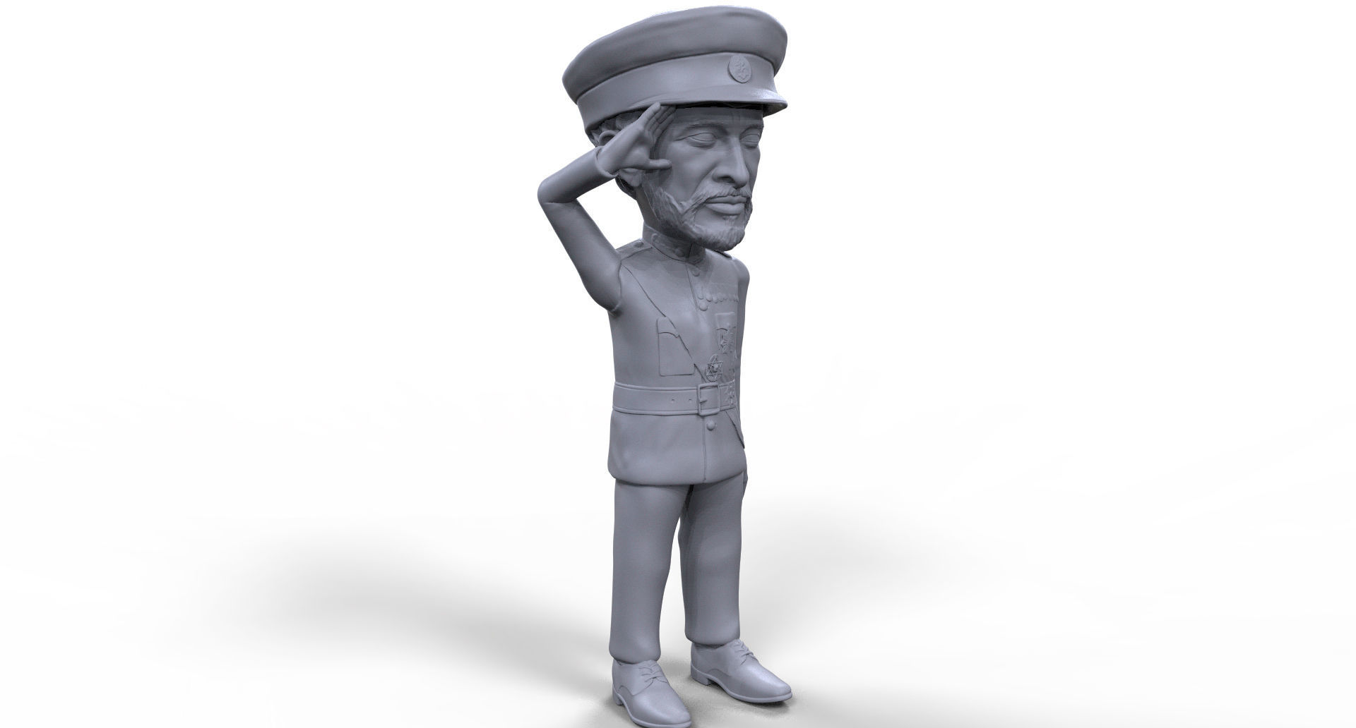 Haile Selassie stylized high quality 3D printable miniature 3D print model_9