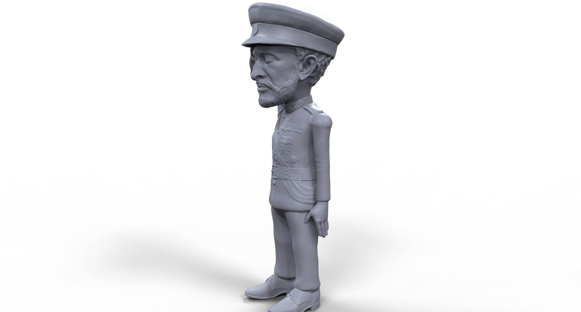 Haile Selassie stylized high quality 3D printable miniature 3D print model_3