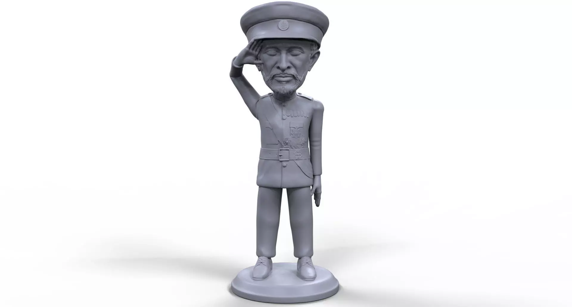 Haile Selassie stylized high quality 3D printable miniature 3D print model_0