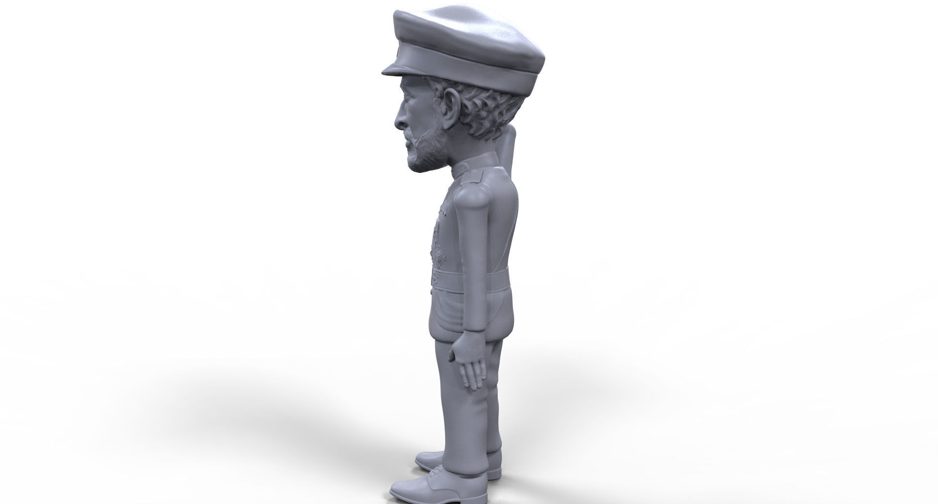 Haile Selassie stylized high quality 3D printable miniature 3D print model_4