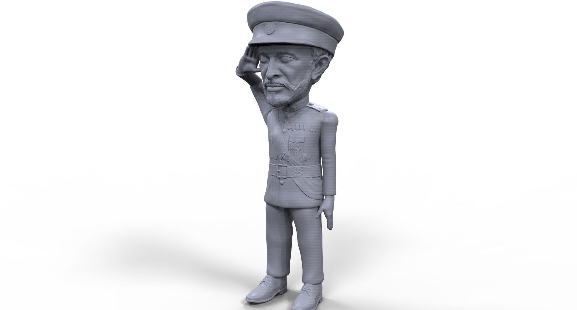 Haile Selassie stylized high quality 3D printable miniature 3D print model_10
