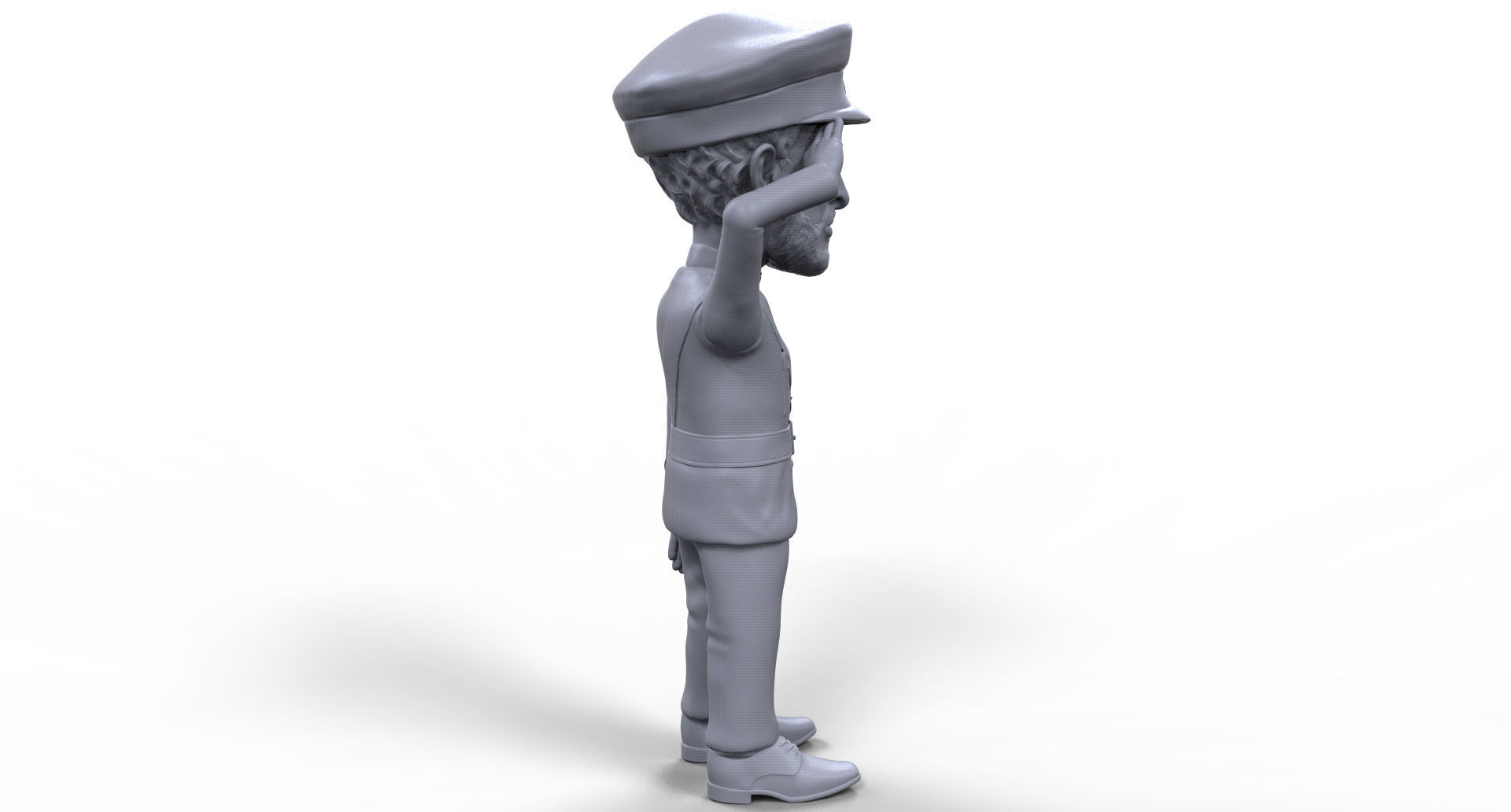 Haile Selassie stylized high quality 3D printable miniature 3D print model_8