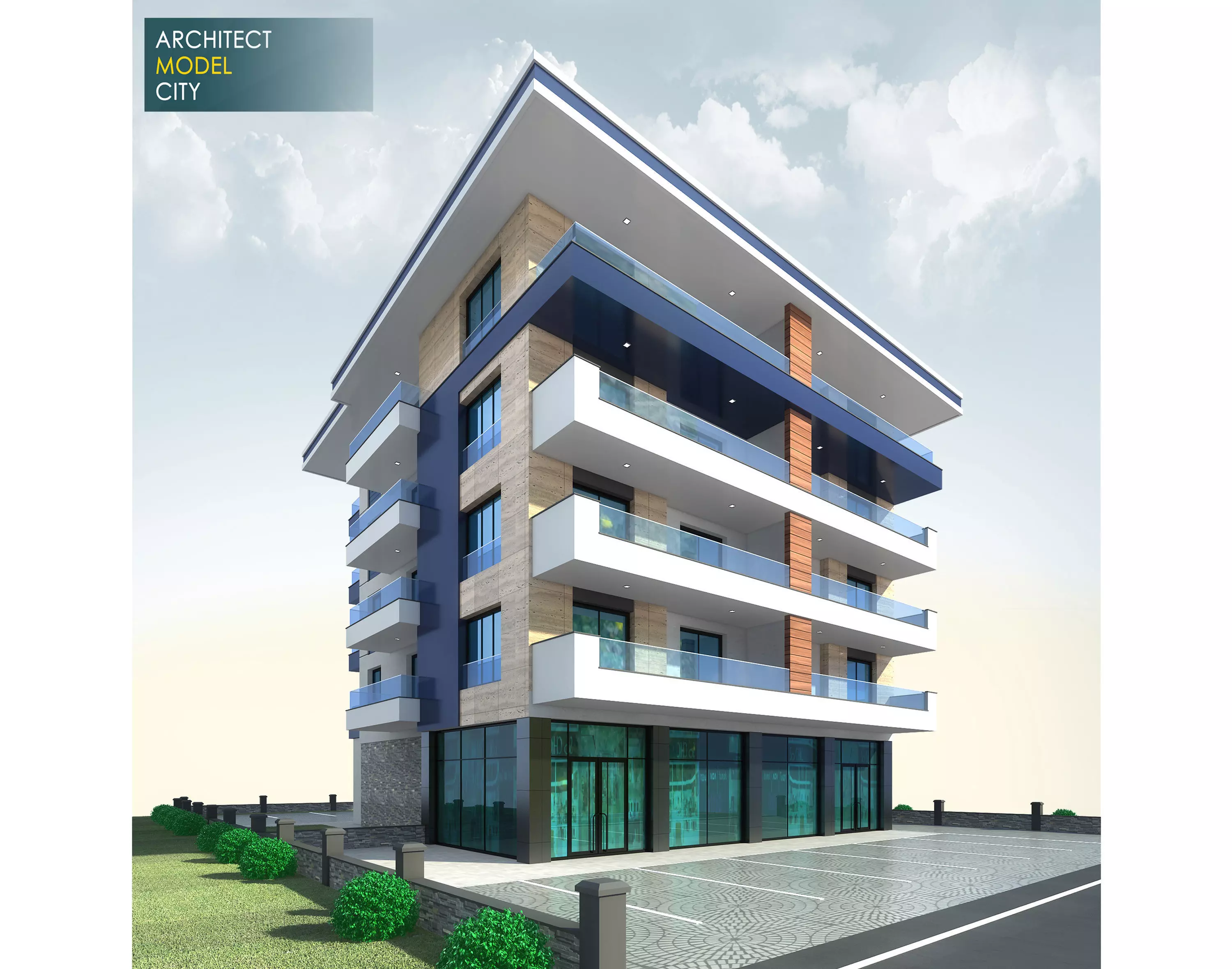 Architectural 3D Home Model  Low-poly 3D model_0