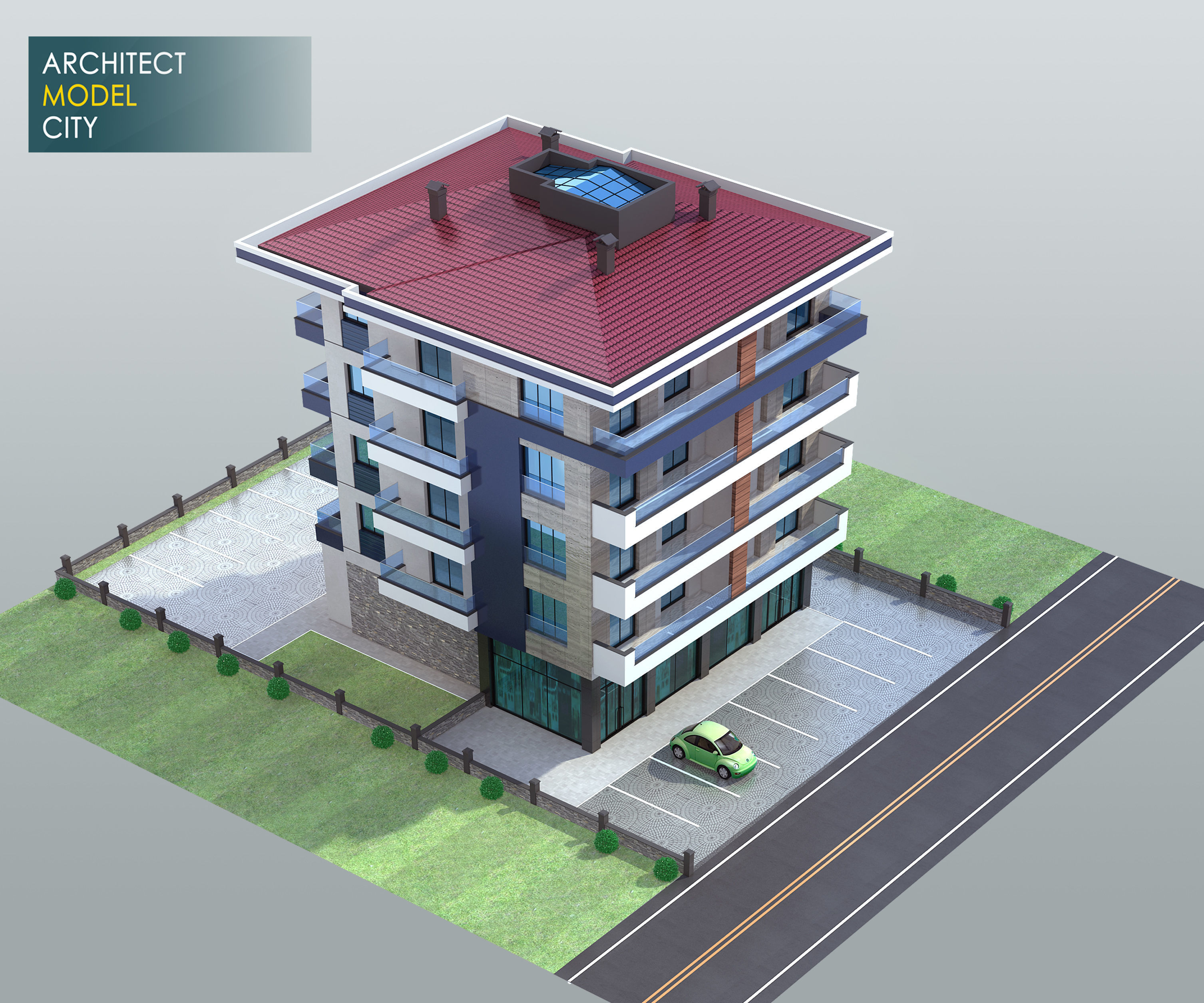 Architectural 3D Home Model  Low-poly 3D model_2