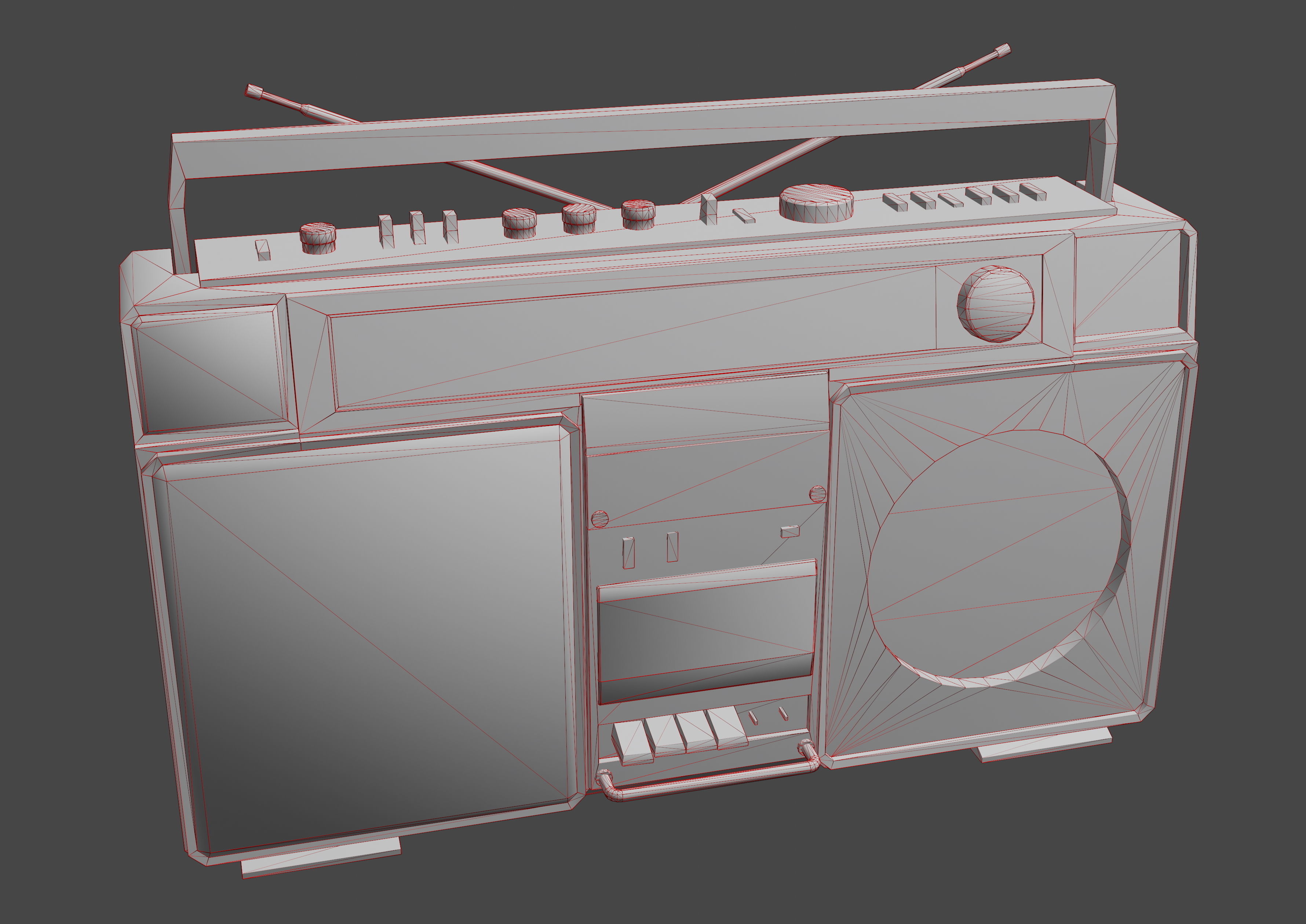 Rising SRC-2005 boombox Low-poly 3D model_6