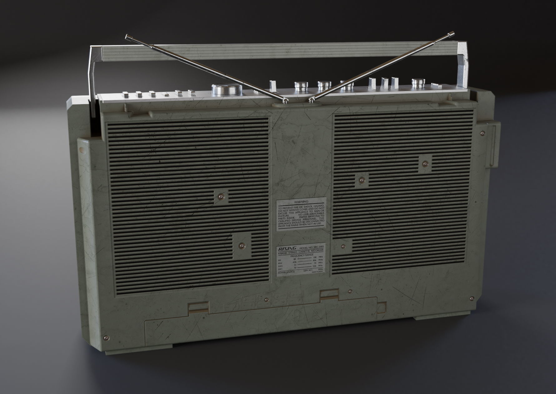 Rising SRC-2005 boombox Low-poly 3D model_5