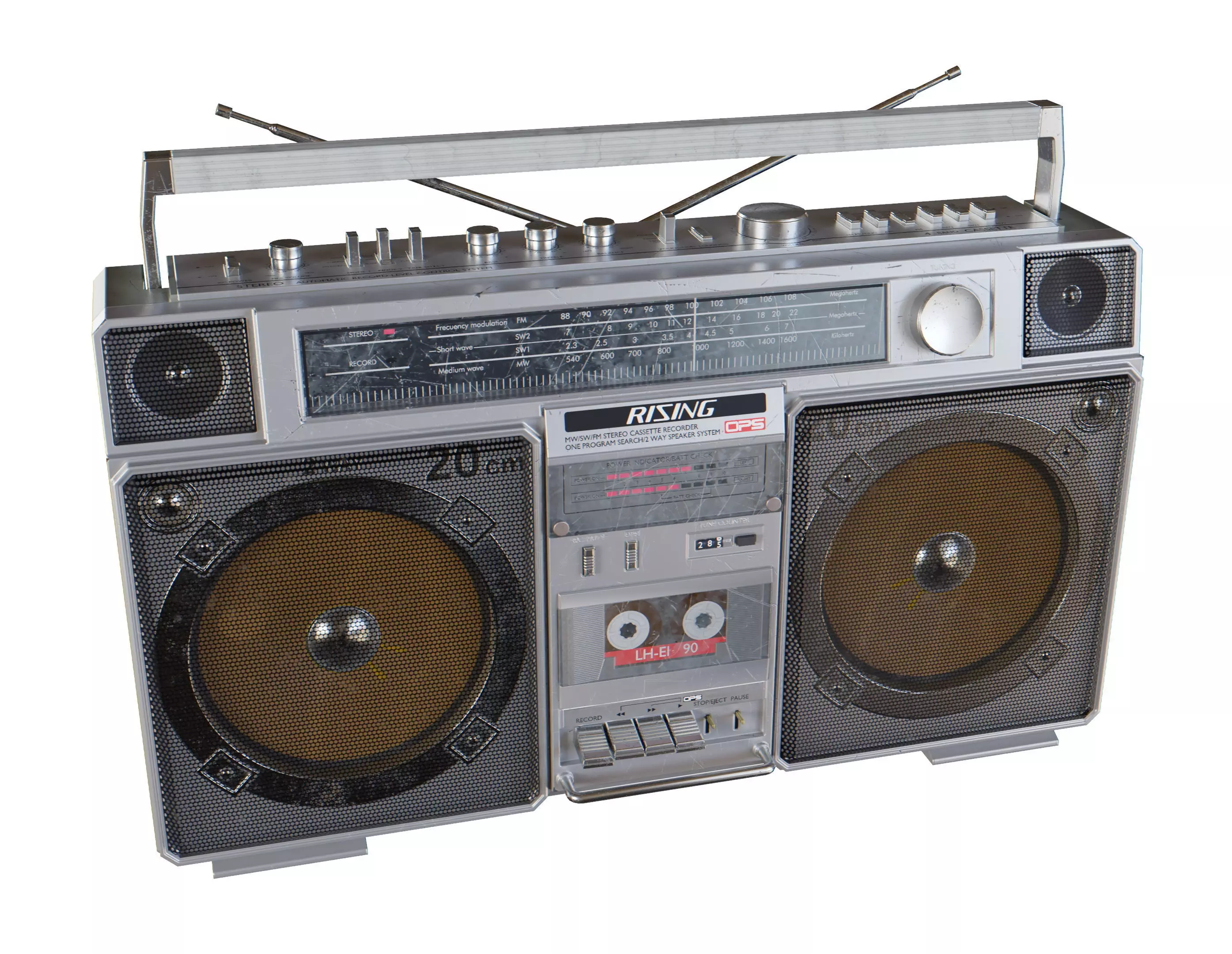 Rising SRC-2005 boombox Low-poly 3D model_0