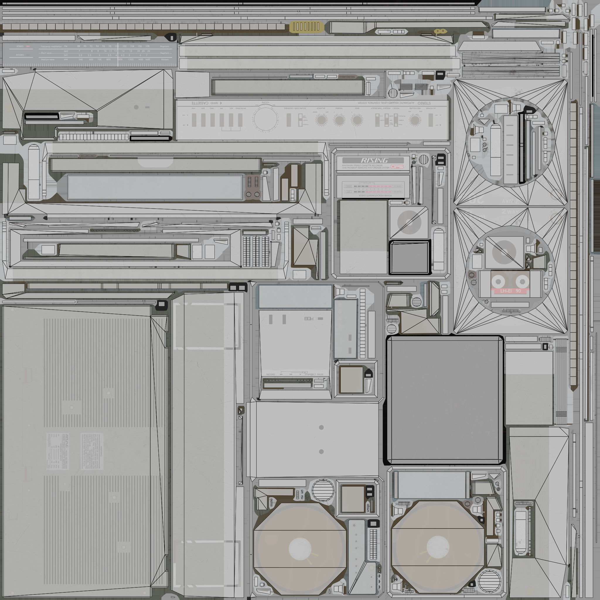 Rising SRC-2005 boombox Low-poly 3D model_8