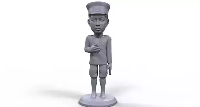 Emperor Hirohito stylized high quality 3D printable miniature 3D print model