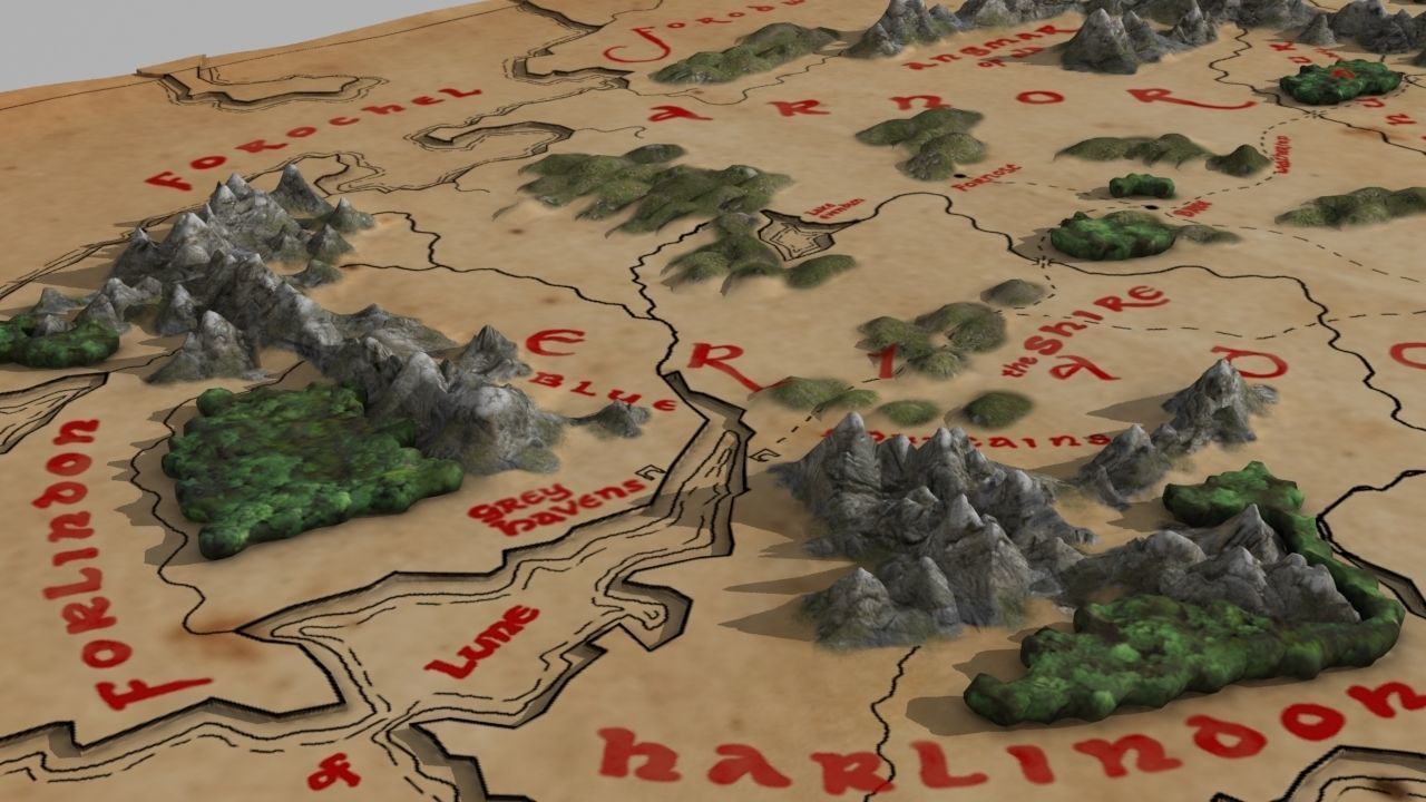 3d map of Middle Earth 3D model_5