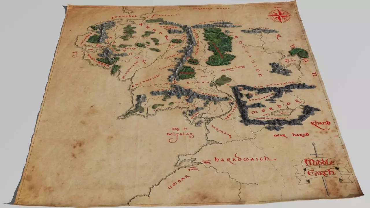 3d map of Middle Earth 3D model_0
