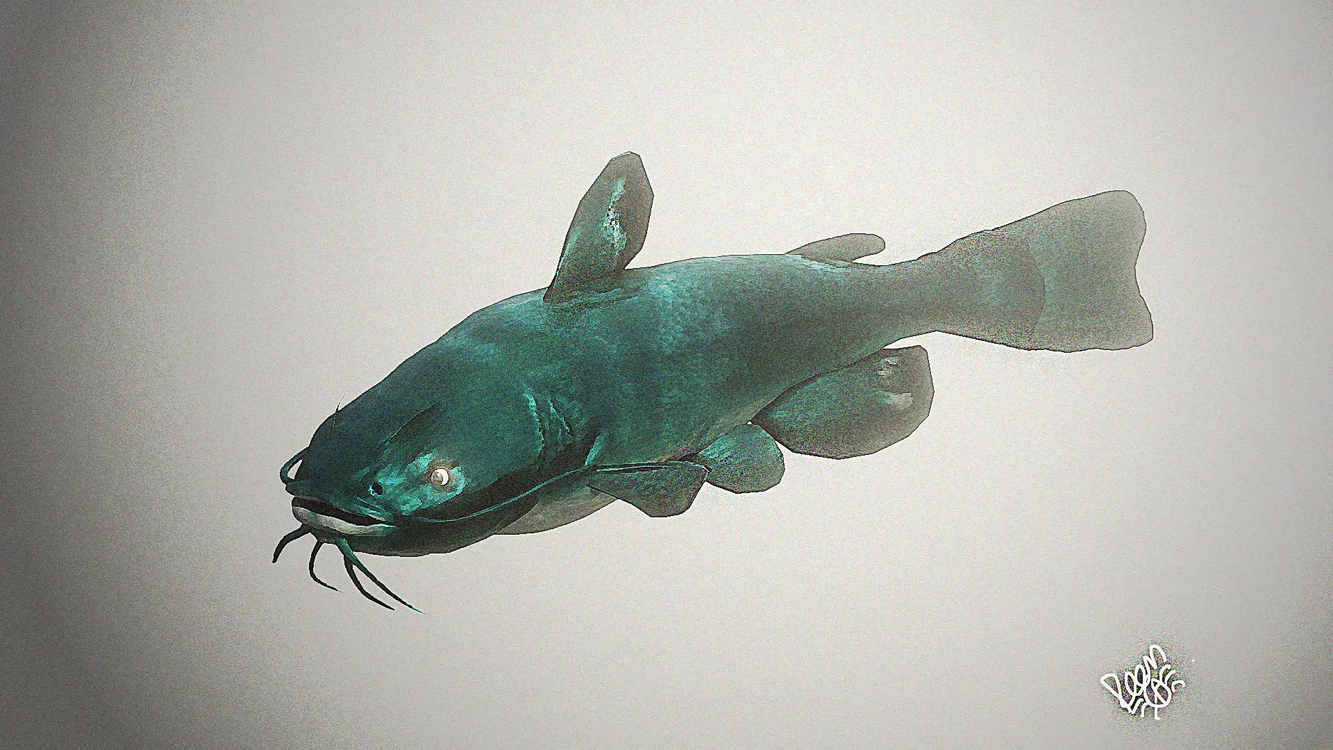 high poly catfish 3D model_0