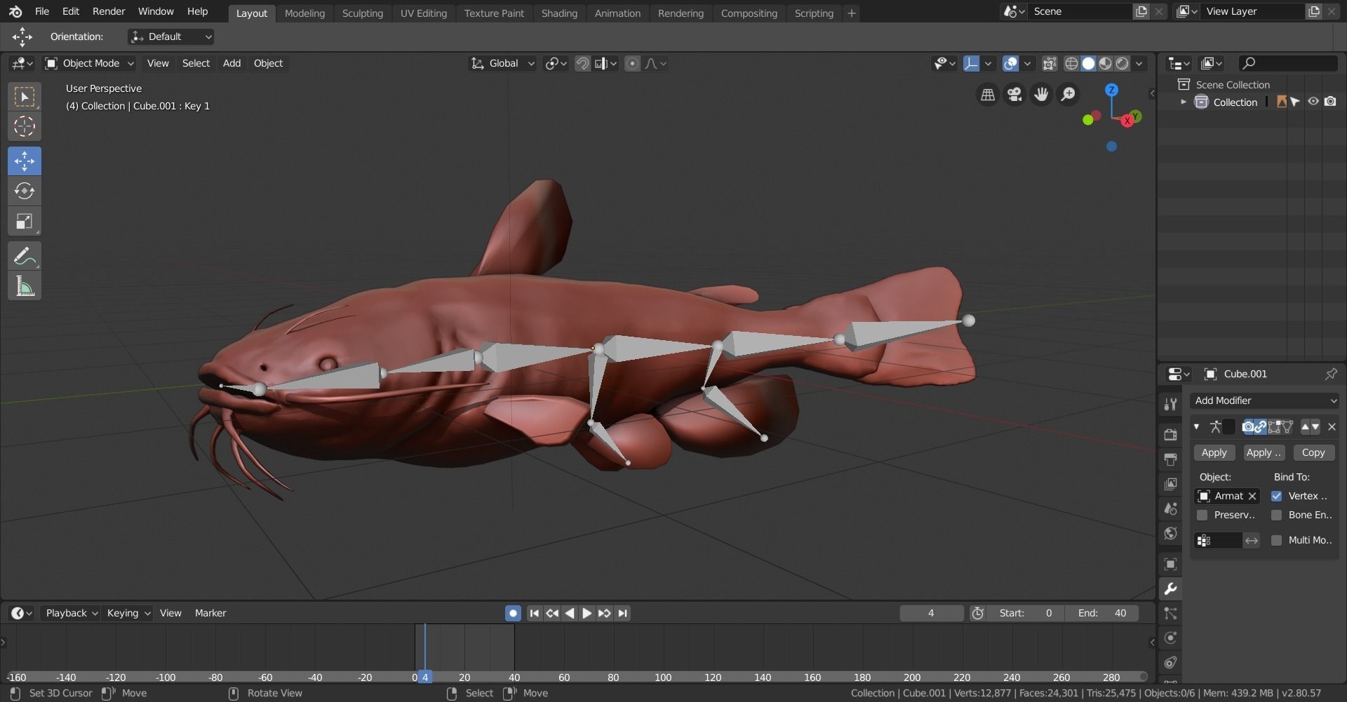 high poly catfish 3D model_4